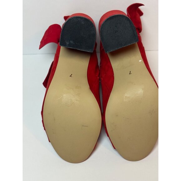 River Island Red Soft Suede block heel booties US size 7 - Picture 7 of 9